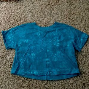 blue tie dye crop top old navy